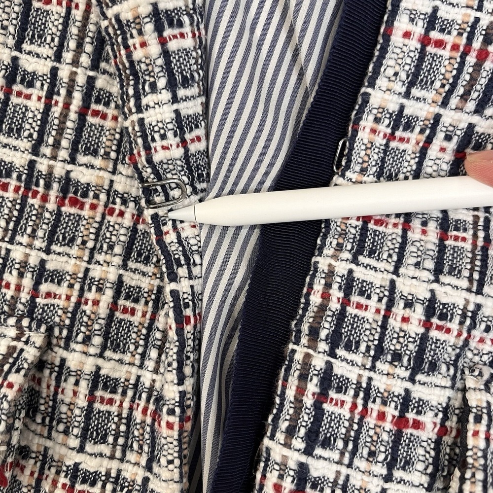 J Crew Womens Size 2 Tweed Jacket Red White Blue Academia Preppy Office Career - Picture 4 of 13